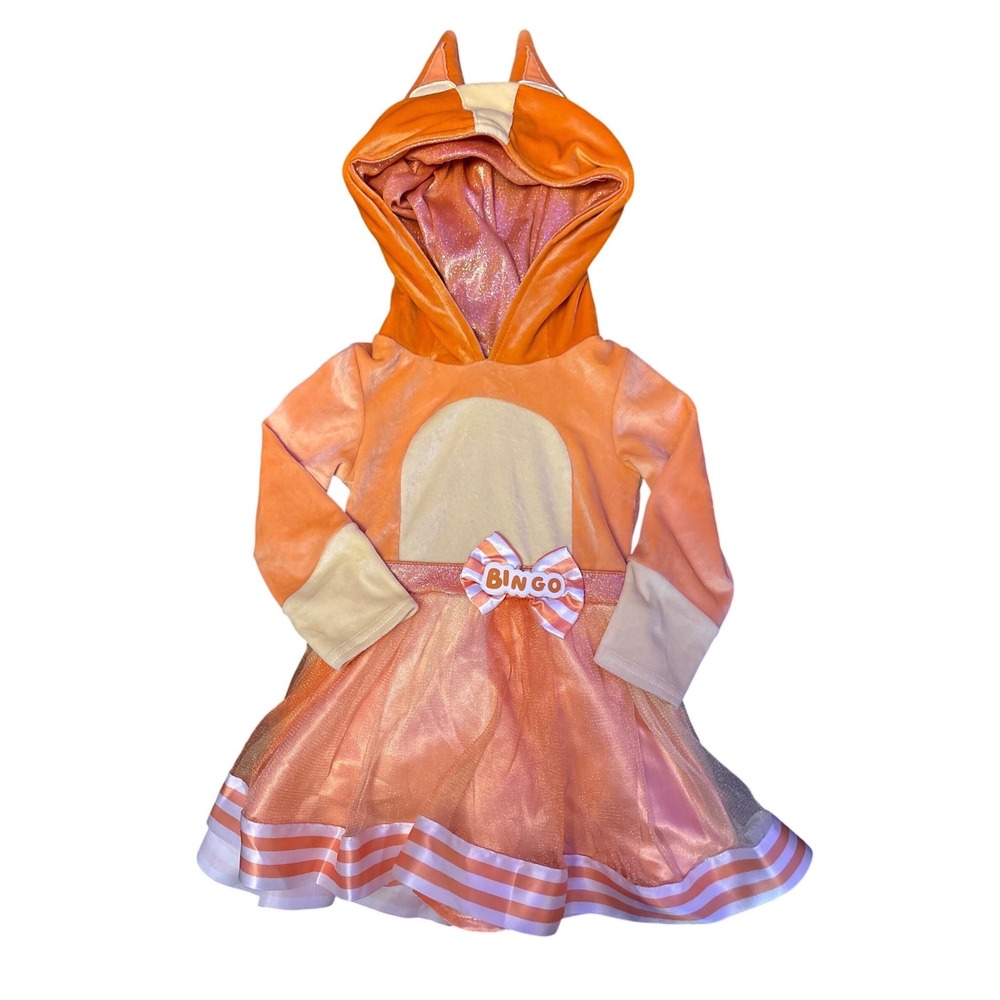 Spirit Toddler Orange Bingo Bluey Hooded Costume Dress, 18-24M